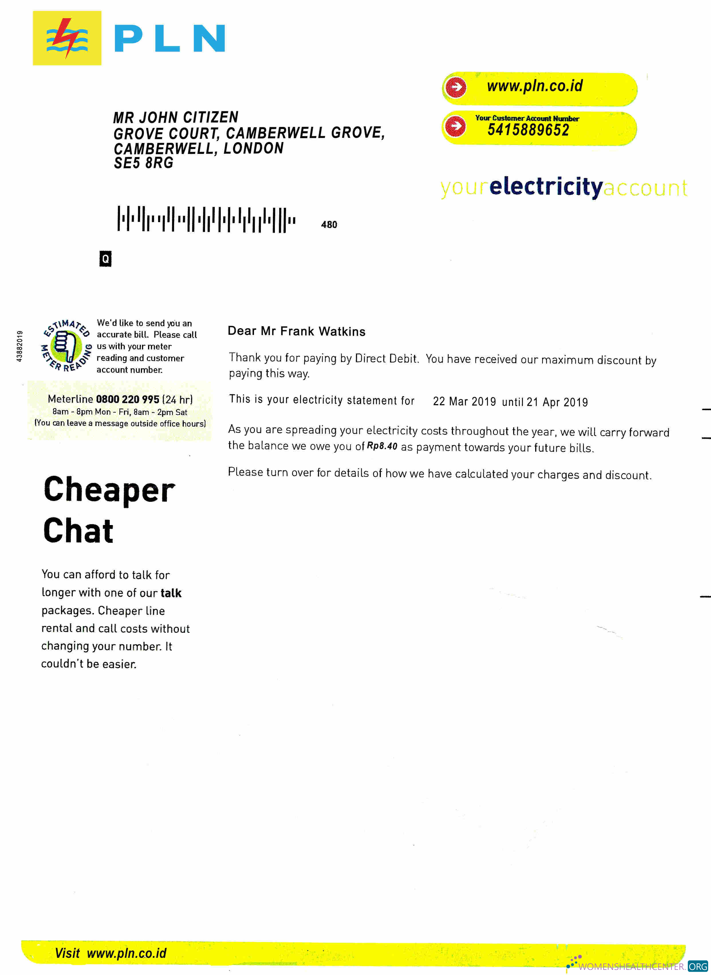 download Indonesia PLN electricity utility bill template, fully editable in PSD format photoshop template